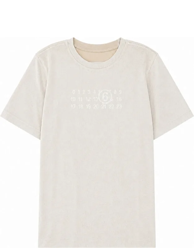 T-shirt With Logo And Brushed Texture