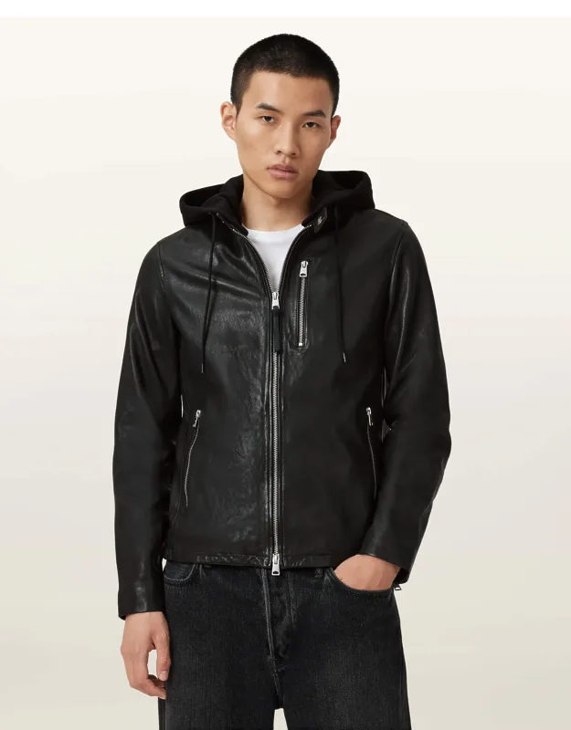 Hooded Leather Jacket