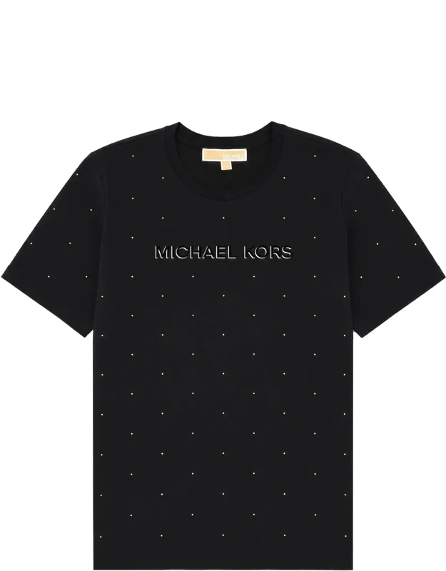 T-shirt With Logo And Rhinestones