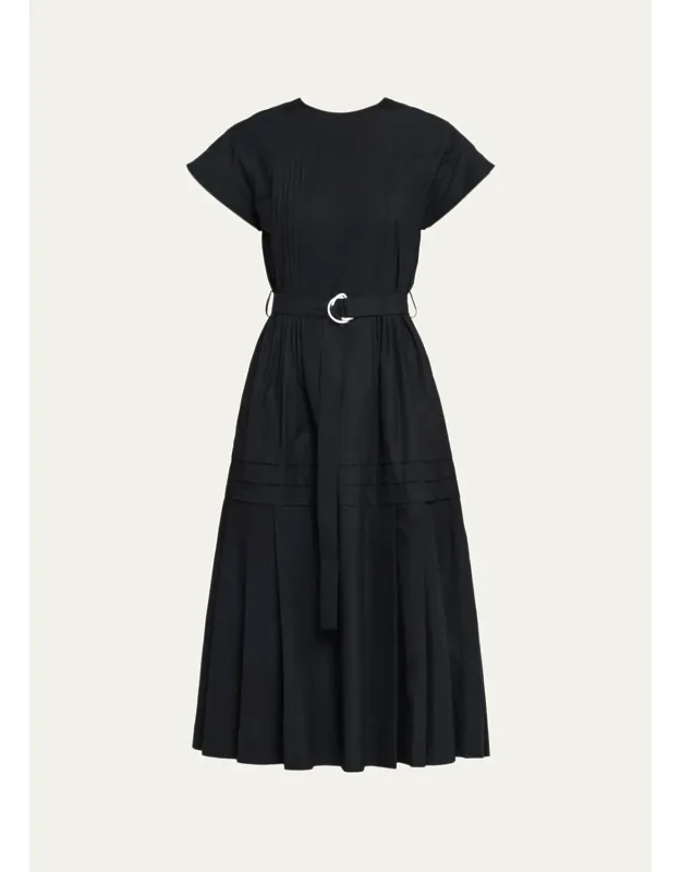 Striped Handkerchief Midi Shirtdress