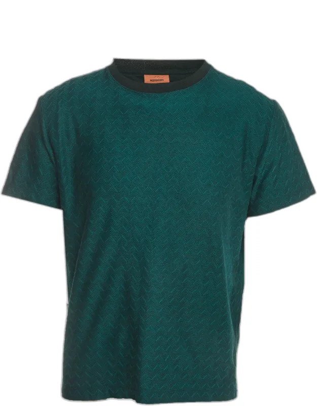 Chevron Jacquard Knit Crewneck T-shirt