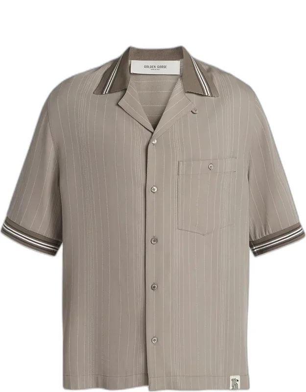 Hairline Stripe Short-sleeve Shirt