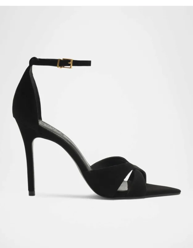 Hilda Leaf Suede Stiletto Sandals