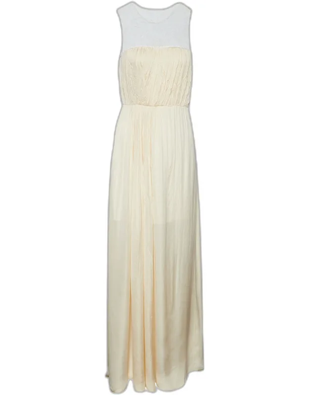 Silk & Lace Sleeveless Maxi Dress