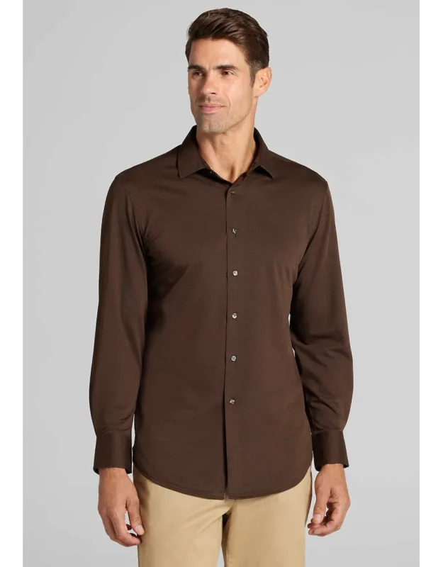 Traveler Coolmotion Tailored Fit Knit Pique Button-up Shirt
