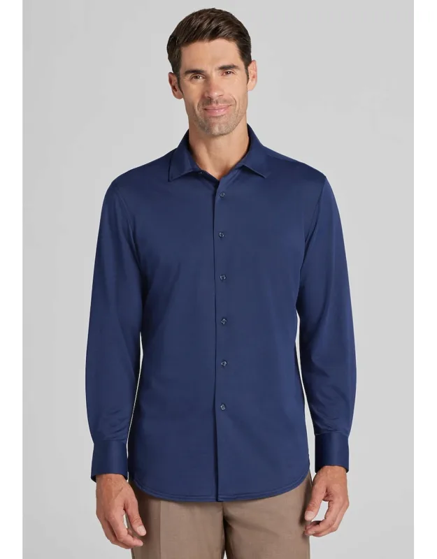 Traveler Coolmotion Tailored Fit Knit Pique Button-up Shirt