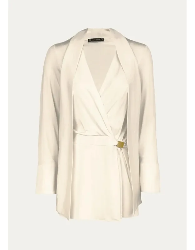 Surplice-neck Mini Dress