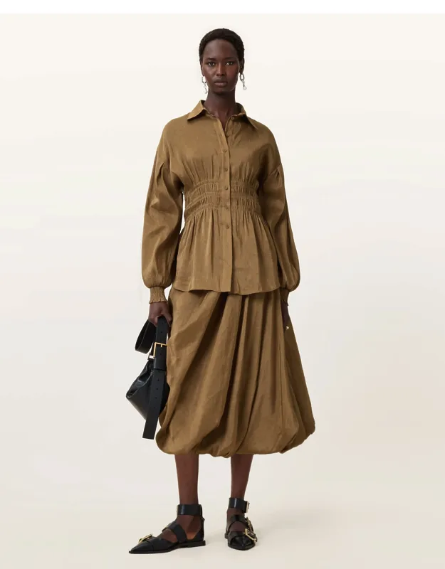 Draped Midi Skirt