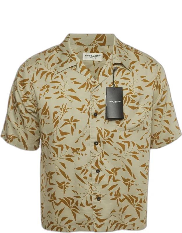 Palm Tree Print Lyocell Blend Shirt