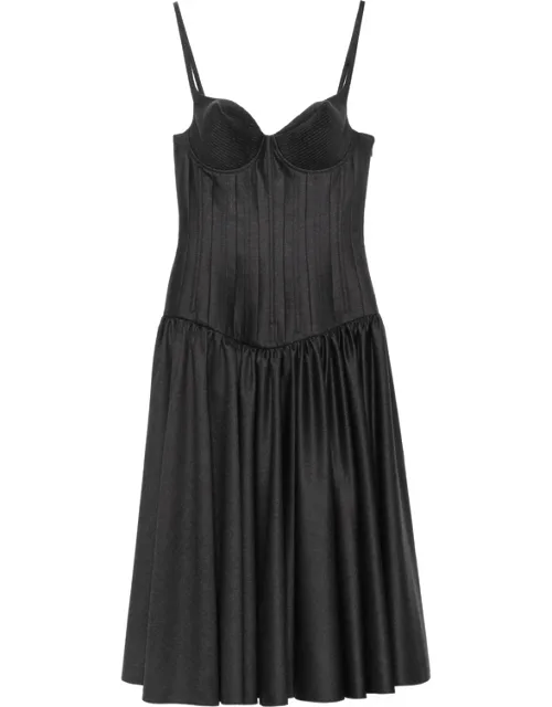 Conic-cup Sleeveless Midi Dress