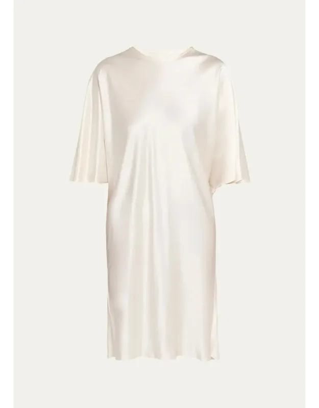 Satin Shift Knee-length Dress