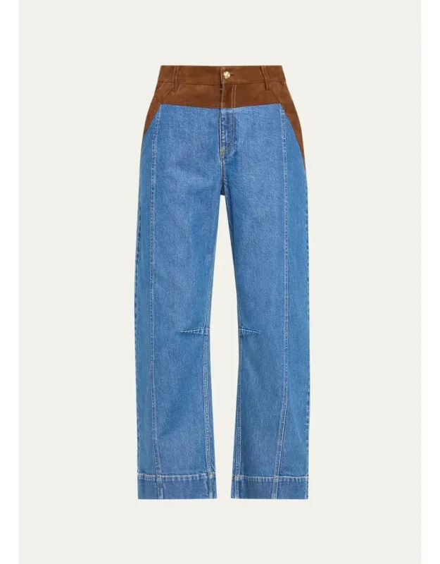 Suede Waist Jeans