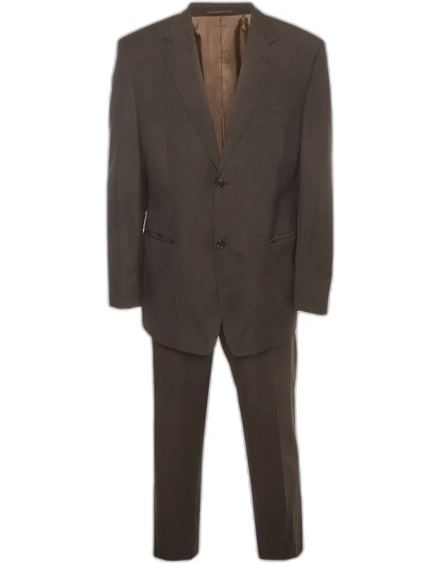 Pinstriped Wool Regular Fit Suit