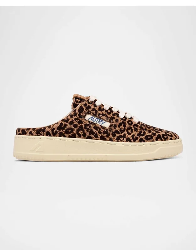 Leopard-printed Mesh Sneaker Mule