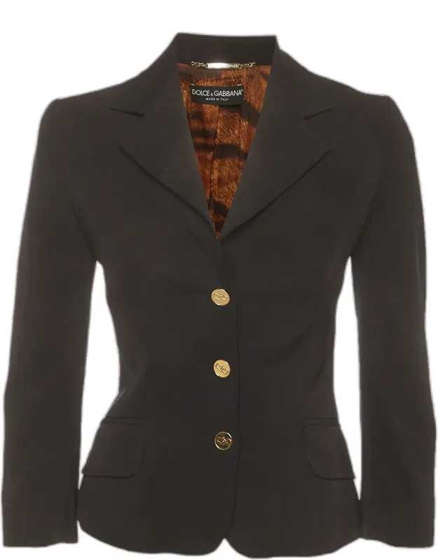 Wool Blend Single Breasted Blazer