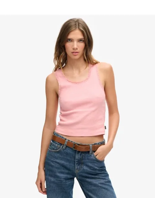 Athletic Essentials Vintage Lace Trim Vest Top