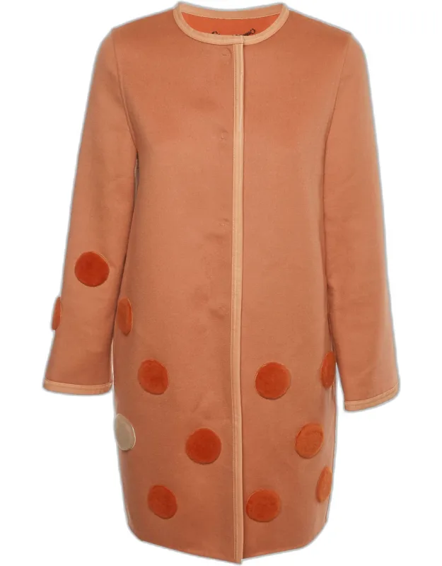 Vintage Orange Polka Dot Appliqué Felt Coat