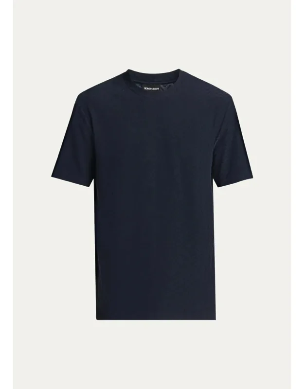 Rib-knit Wool-blend T-shirt