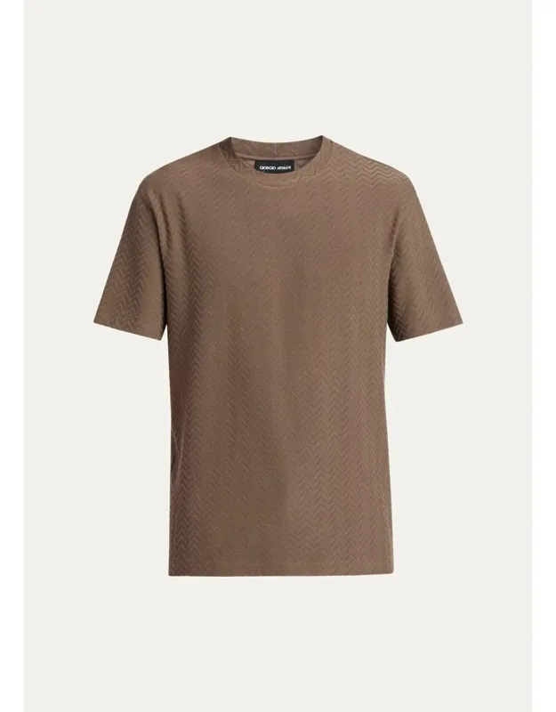 Wool Textured Chevron Crewneck T-shirt