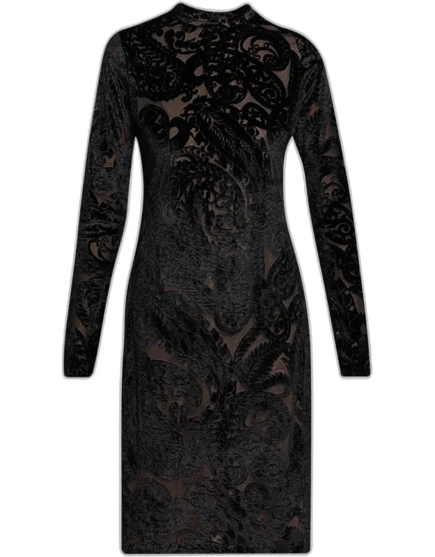 Paisley Velvet Burnout Dress