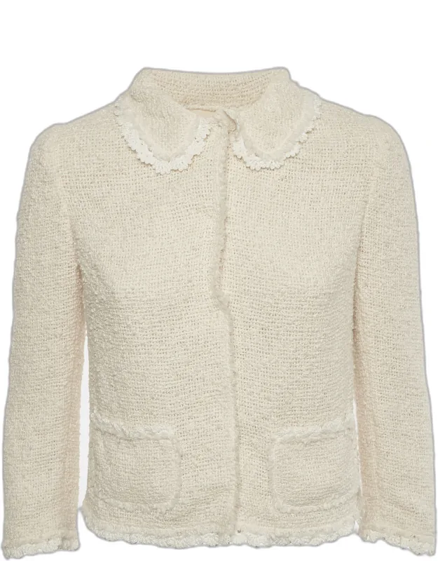 Bouclé Tweed Crochet Trim Jacket
