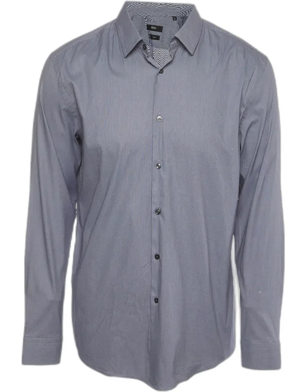 Textured Cotton Blend Slim Fit Isko Shirt