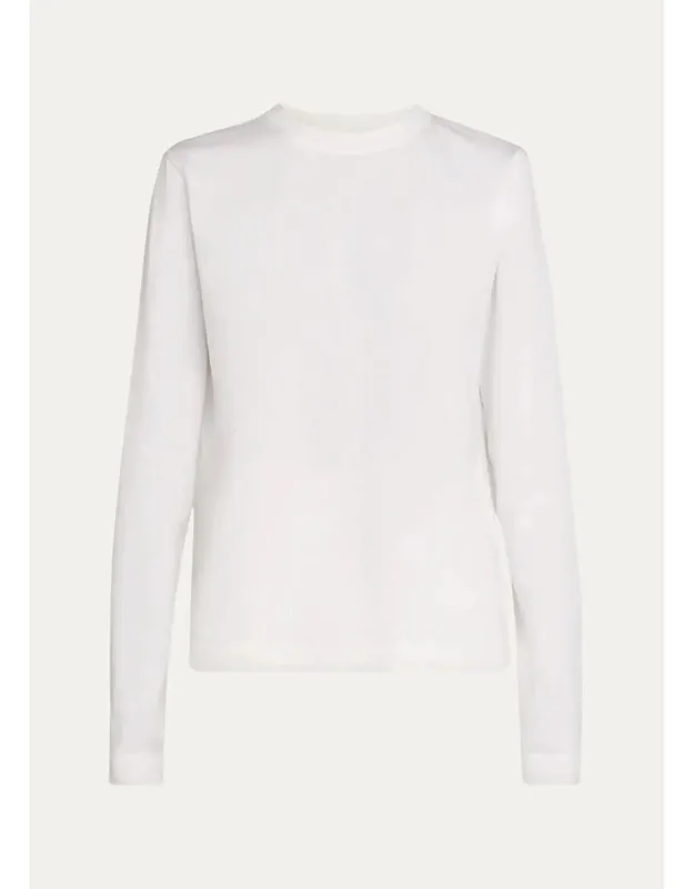 Long-sleeve Crewneck Cotton T-shirt