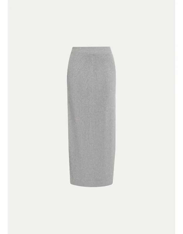 Sparkle Rib Knit Maxi Skirt