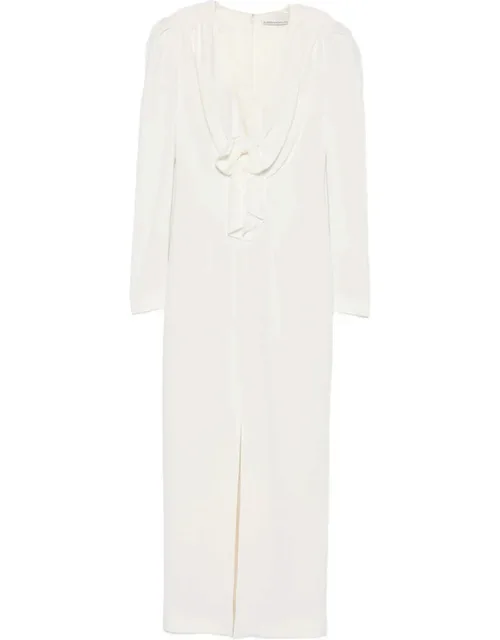 Bow-detail Puff-shoulder Dress