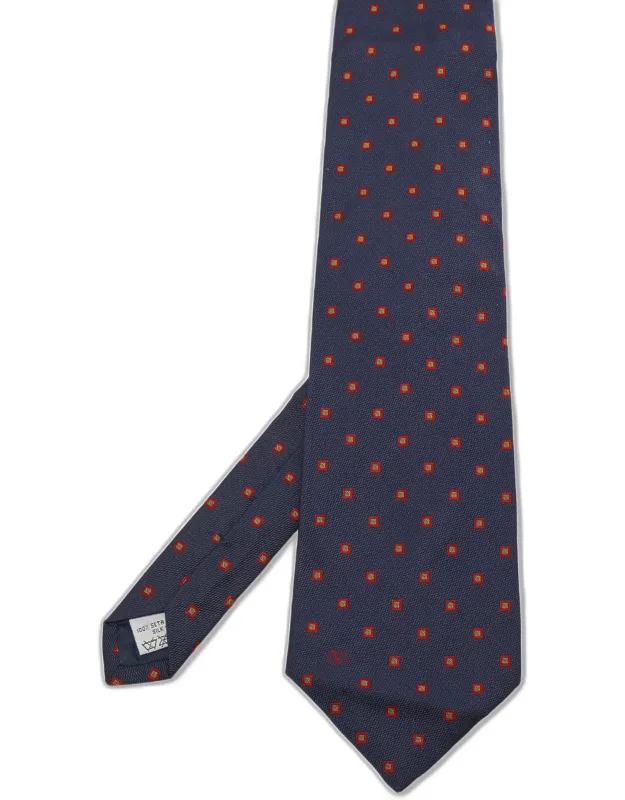 Geometric Jacquard Silk Traditional Tie