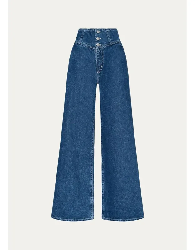 Corseted Wide-leg Jeans