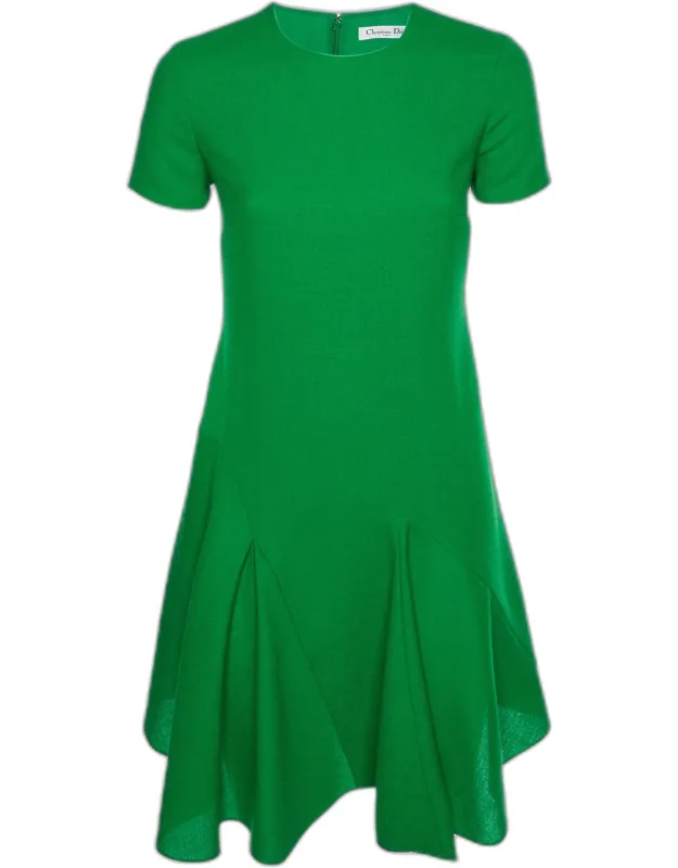Asymmetric Wool Mini Dress