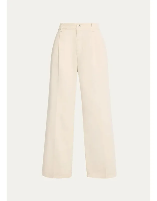 Garment Dye Straight-leg Ankle Pants