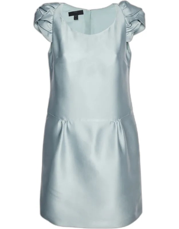 Sateen Draped Sleeve Mini Dress
