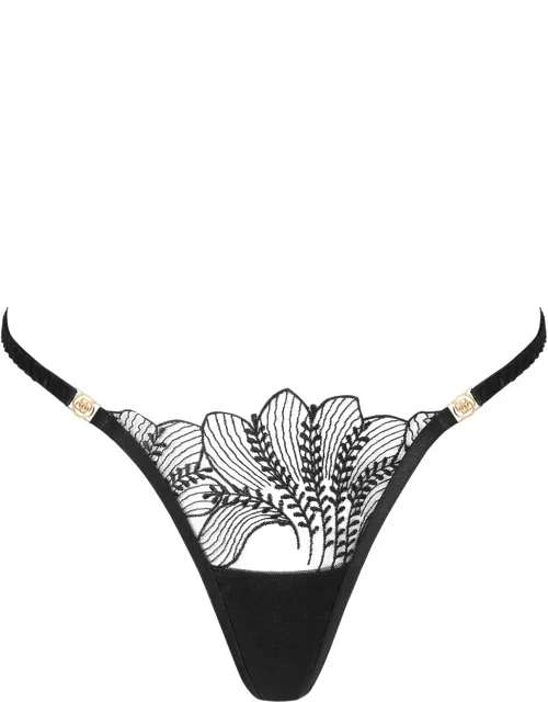 Embroidered Sheer Thong