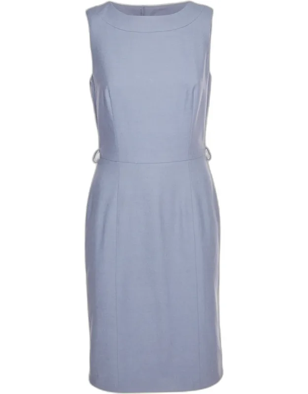 Wool Blend Boat Neck Sleeveless Dress