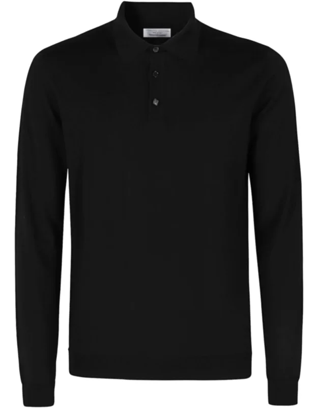 Ribbed Merino Wool Polo Shirt