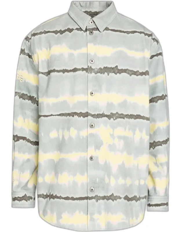 Tie-dye Drill Button-down Shirt