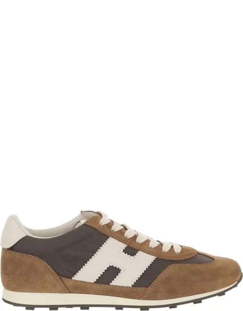 Athletic Contrast Suede Mesh Sneakers