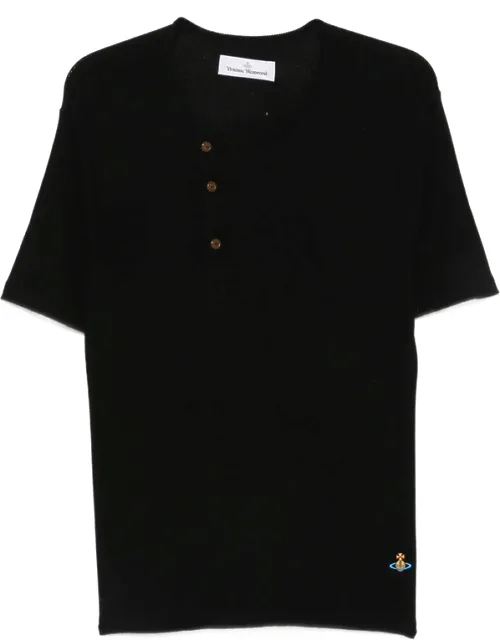 Asymmetric-neck T-shirt