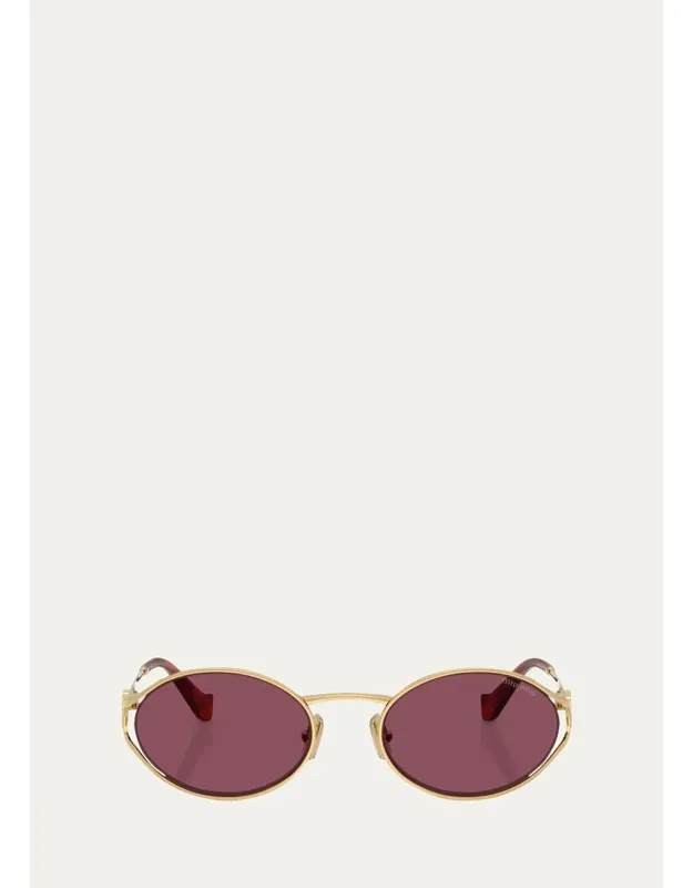 54mm Oval Sunglasses With Tinted Lenses And Uv Protection