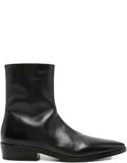 Side-zip Leather Ankle Boots