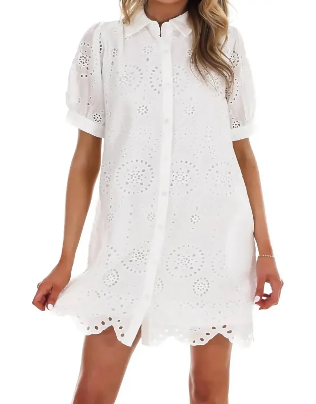 Belong Together Eyelet Mini Dress