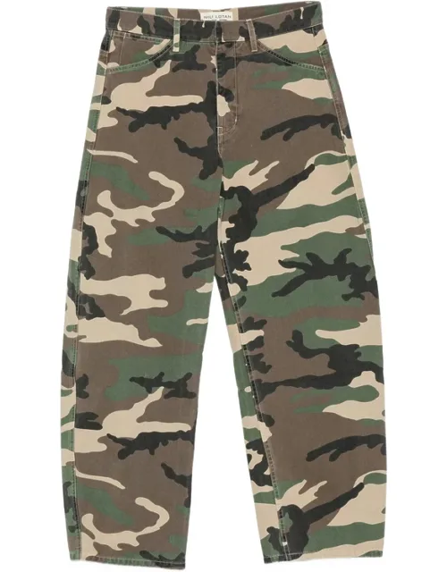Camouflage-print Wide-leg Trousers