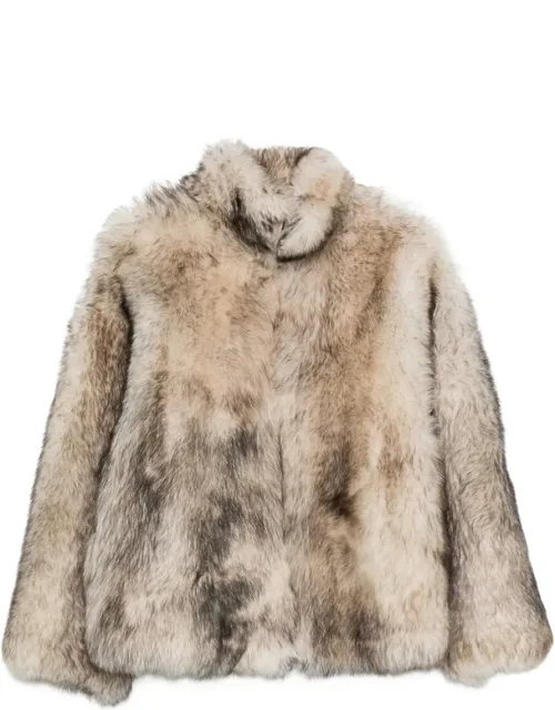 Zip-up Faux-fur Coat