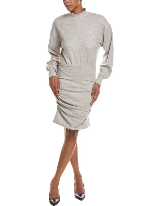Fleece Mock Gathered Mini Dress