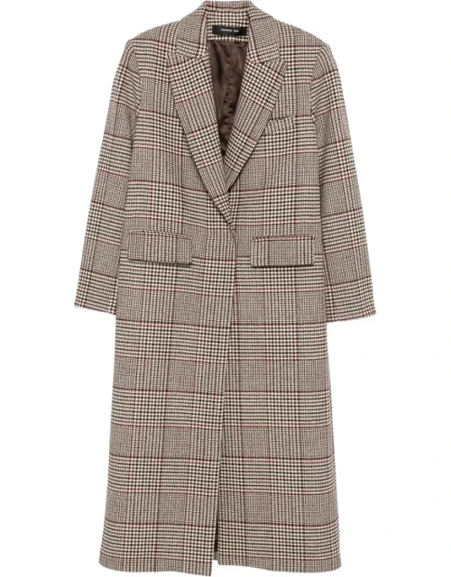 Prince Of Wales Check Double-breasted Coat