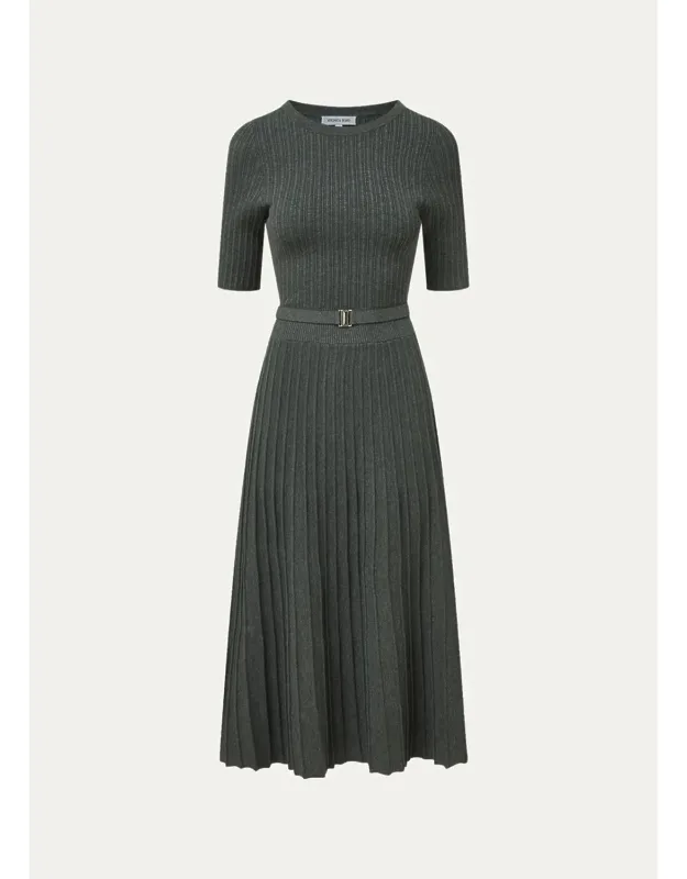 Belted Midi Knit Dress