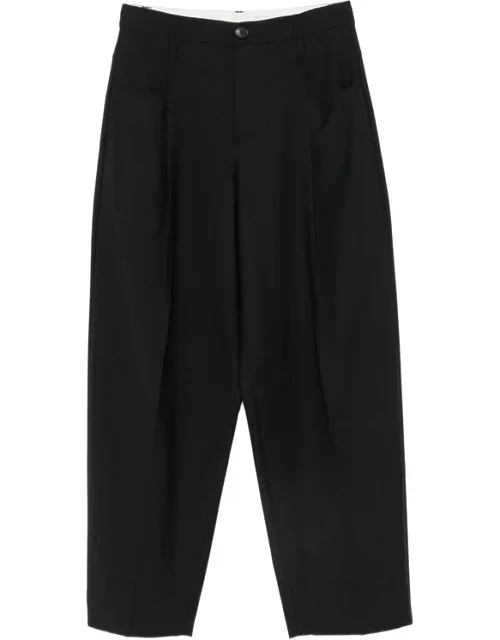 Pleated-detail Cropped Trousers