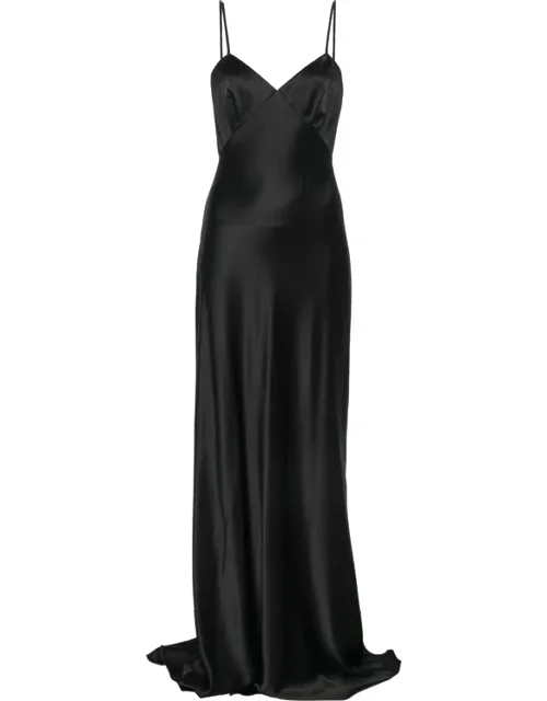 Satin-finish Back-cutout Dress